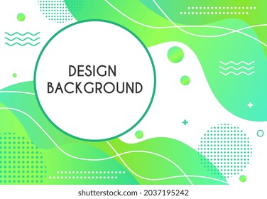 Diseño de fondo verde. Patrones inusuales, líquido, gotas. Papel pintado moderno y brillante. Plantilla de presentación, publicidad moderna. Dibujo vectorial plano de dibujos animados aislado en fondo blanco