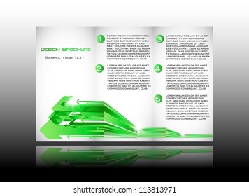 design green brochure with arrows