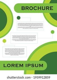 Design a green brochure template with editable text and add-on images.