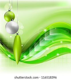 Design of green Christmas holiday background