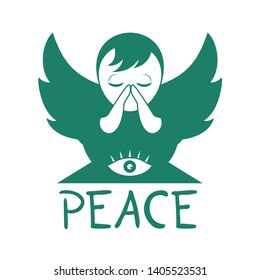 Design of green peace symbol
