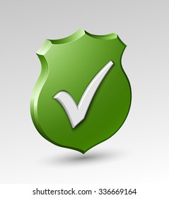 Design green shield with checkmark I agree accept. Vector illustration
