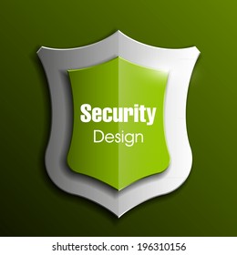 Design green shield Origami vector banner