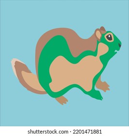 Design green squirrel cartoon vector illustration
