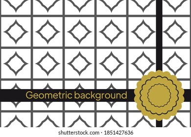 Design greeting card with seamless geometric ackground. Vector