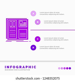 Design, grid, interface, layout, ui Infographics Template for Website and Presentation. GLyph Purple icon infographic style vector illustration.