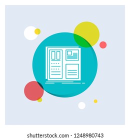 Design, grid, interface, layout, ui White Glyph Icon colorful Circle Background