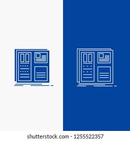 Design, grid, interface, layout, ui Line and Glyph web Button in Blue color Vertical Banner for UI and UX, website or mobile application