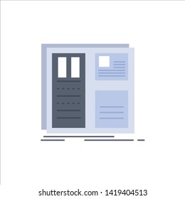 Design, grid, interface, layout, ui Flat Color Icon Vector