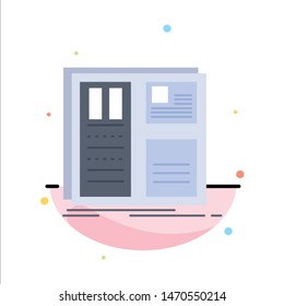 Design, grid, interface, layout, ui Flat Color Icon Vector. Vector Icon Template background