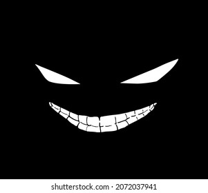 Design of grinning evil face