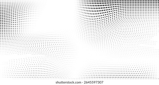 Design grunge dotted halftone gradient texture. Vanishing polka dot abstract modern