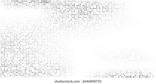 Design de textura gradiente de meio-tom pontilhado grunge. Plano de fundo de ponto de polca de fuga. Pontos de repetição abstratos simples