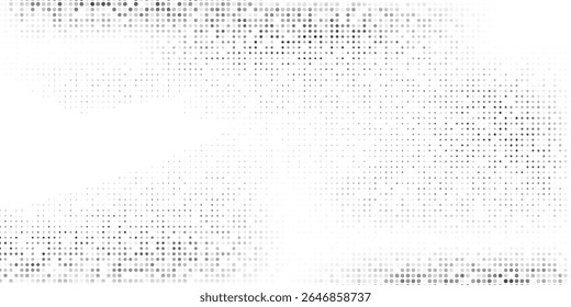 Design grunge dotted halftone gradient texture. Vanishing polka dot background. Repeating dots abstract simple design