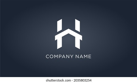 Design H vector logo icon template elements company name