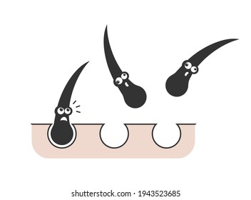 Design of hair falling illustration