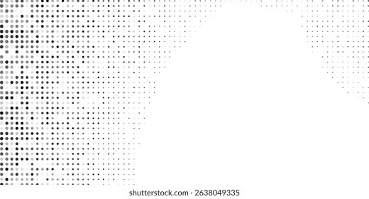 Design halftone gradient texture. Vanishing polka dot background. Repeating dots gradation pattern simple modern illustration