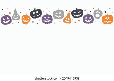 Design of Halloween background with funny pumpkin lanterns. Vector