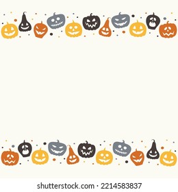 Design of Halloween background with funny pumpkin lanterns. Vector