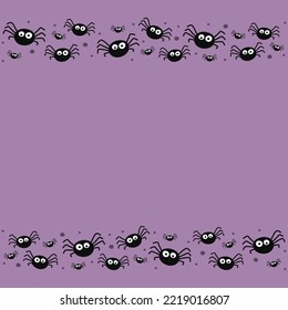 Design of Halloween background with funny spiders. Vector
