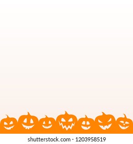 Design of Halloween background with pumpkins and copyspace. Vector.
