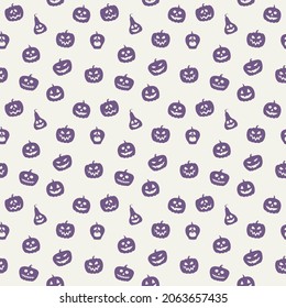 Diseño del patrón de Halloween con linternas divertidas de calabaza. Vector