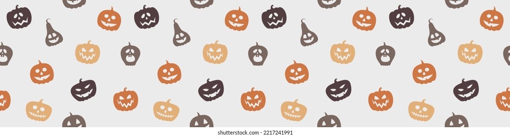 Diseño del patrón de Halloween con linternas divertidas de calabaza. Cartel. Vector