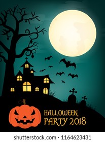 Design of Halloween text for halloween day and card or background