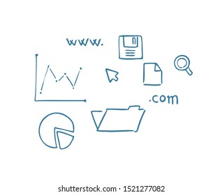 design of hand drawing internet elements