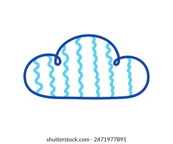 Diseño de un icono dibujado a mano en la nube. Ilustración vectorial