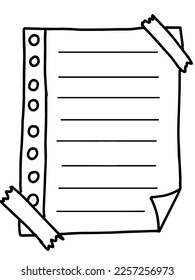 design hand drawn illustration outline notebook labels
