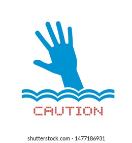 Design of hand drowing in water symbol