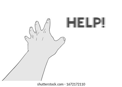 Design of hand and help message
