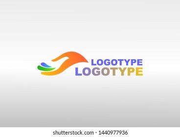 design of hand logo with typography