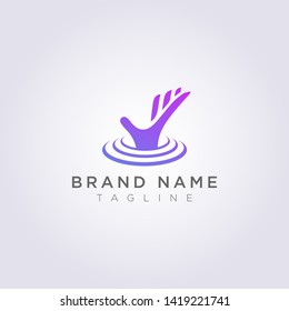 Design hand logos that come out of underwater for your Business or Brand.