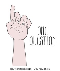 Design of hand and one question message