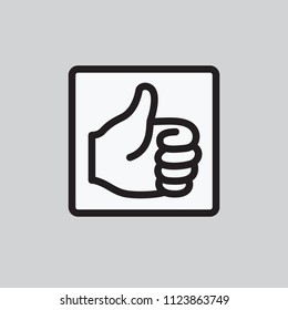 The design of hand symbol in black and white frame.