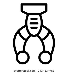 Vector de contorno de icono de robot de manija de diseño. Palo de juguete. Dispositivo de maquinaria arcade