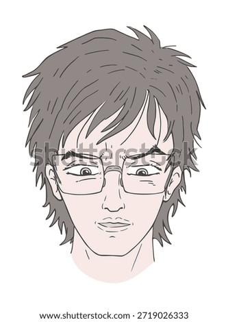 Design of handsome man with glasses