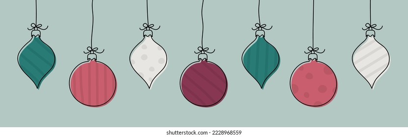 Design of hanging Christmas balls. Vector