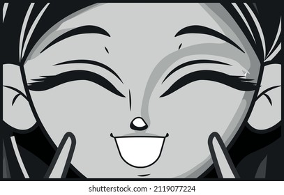design of happy anime woman
