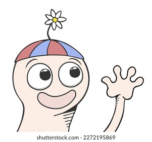 Design of happy cartoon character draw