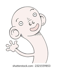 Design of happy cartoon character draw
