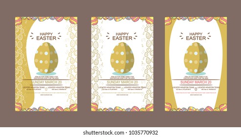 design of happy Easter Day with bright brown as a base color