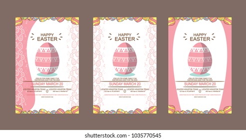 design of happy Easter Day with pink as a base color