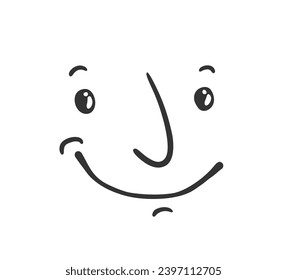 Diseño del dibujo de la línea de la cara feliz