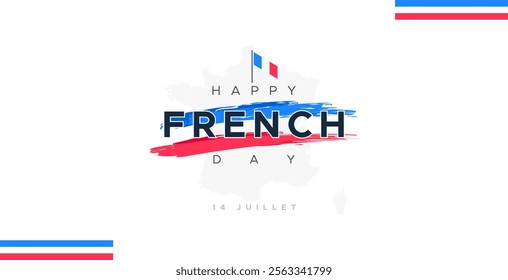 design of happy french day greetings, july 14. commemorating the french revolution day, Bastille. Celebration of big days in european countries