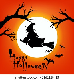 Design of Happy Halloween 2018 text for halloween day and card or background