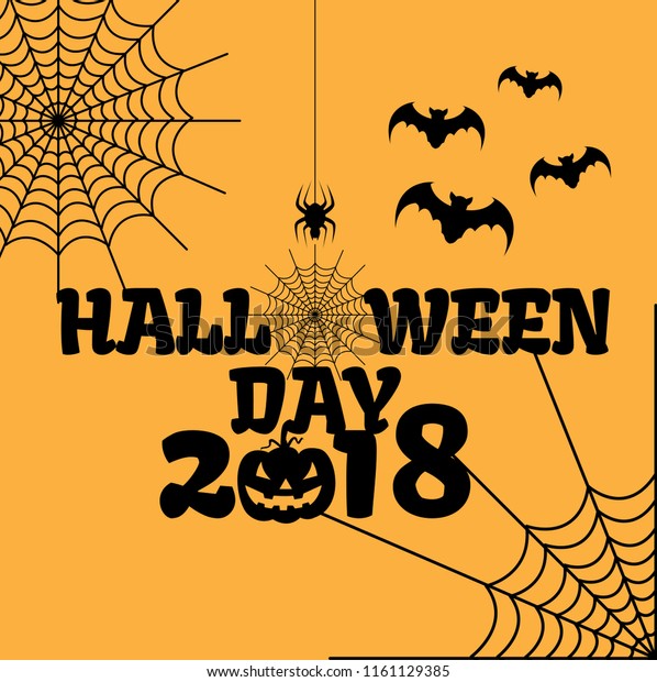 Design Happy Halloween 2018 Text Halloween Stock Vector (Royalty Free ...