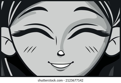 design of happy manga girl